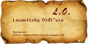 Lazavitzky Olívia névjegykártya
